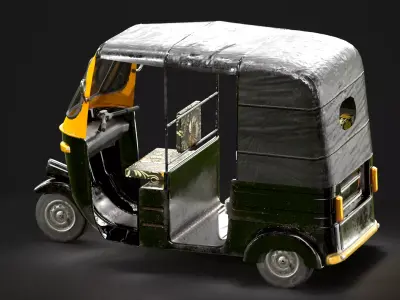 Egyptian Tuk Tuk  3D Vehicle Asset  Low-poly 3D model