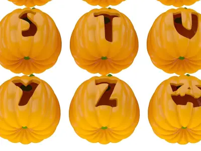 Pumpkin Alphabet 3D model