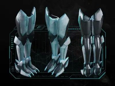 Scifi leg armor female lowpoly game asset Low-poly 3D model