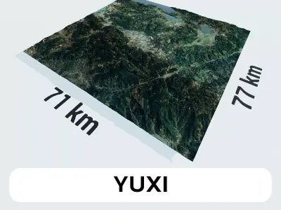 Yuxi China City Landscape 3D Model 3D model