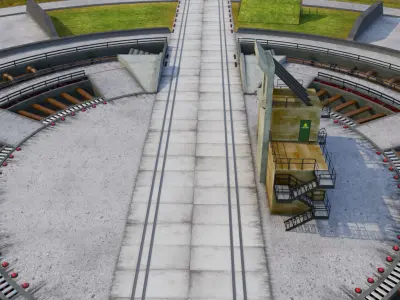 Rocket launch space complex low 3D model