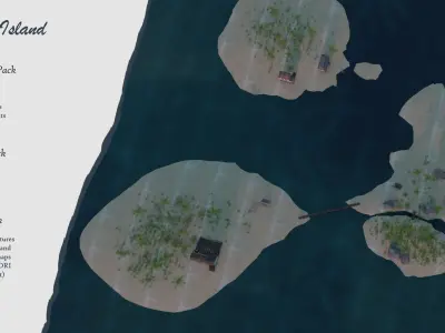 Remote tropical island 3D model