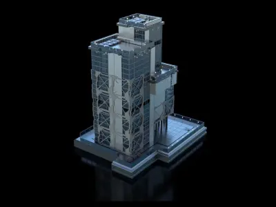 Futuristic Future Modern City Building Skyscraper 18 3D model