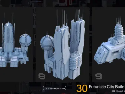futuristic Sci-fi City Building pack vol 08 3D model