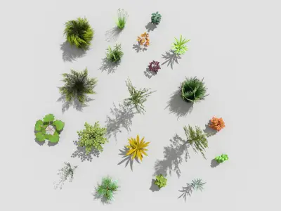 low poly foliage pack Low-poly 3D model