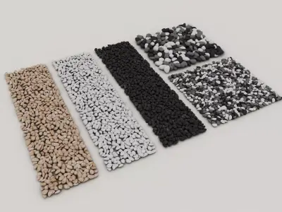 Pebble Stone Ground Set  Low-poly 3D model