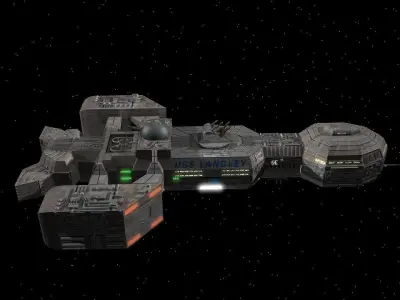 USS Langley Gunship 3D model