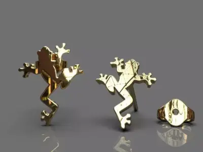 Light frog earrings 3D print model