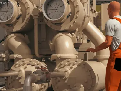  Industrial Air Compressor Skid Unit 