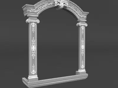 classic patterned window 01 3D model