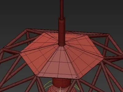 Slideshow two pendant lights with diamond shape 3D model