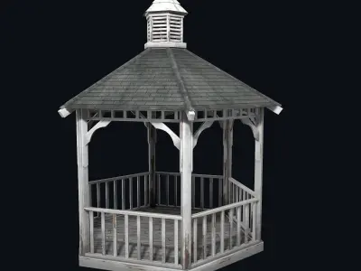 Old gazebo Low-poly 3D model