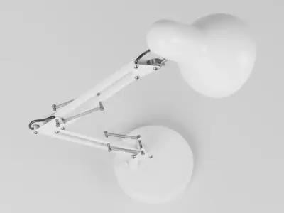Desk Lamp Flexo White - PBR metal desk lamp 3D model
