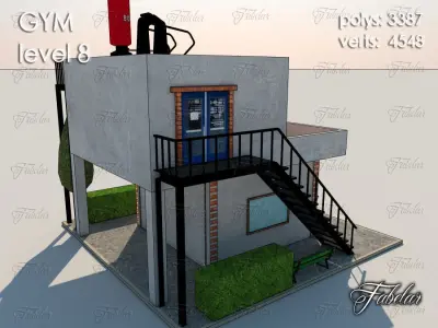 Gym Level Low-poly 3D model