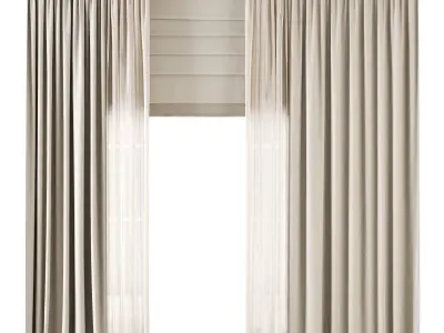 Roman and Cotton Curtain Low-poly 3D model