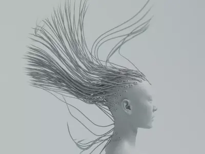 Cyborg Bionic Hair 3D model