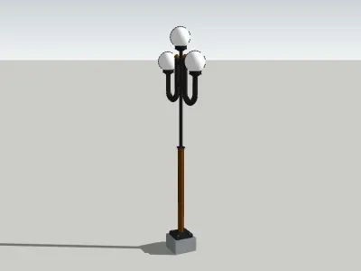 Retro Street Light 3D model