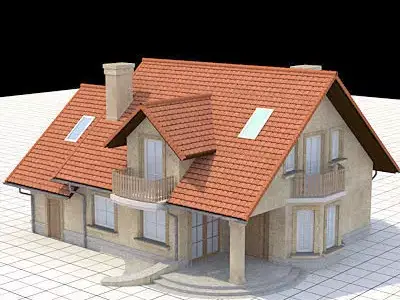 highly detailed and textured single-family house 3D model