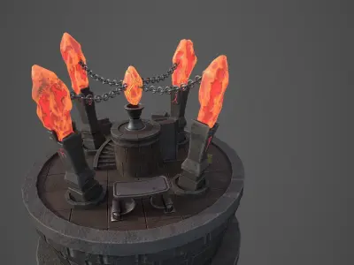 Stylized Crystal Tower Modular Pack Low-poly 3D model