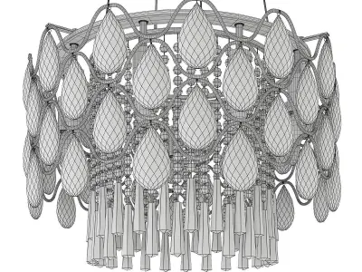 Angotti 9 Light Round Modern Luxe Crystal Chandelier Low-poly 3D model