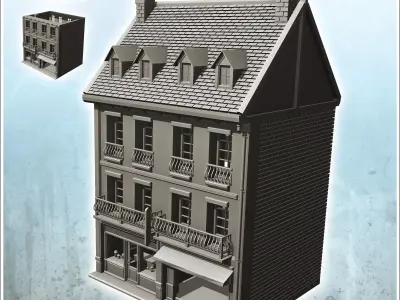 European pharmacy building 16 - Modern WW2 WW1 World War Diaroma 3D print model
