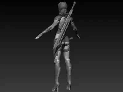 Cyberpunk Female Character 3D model