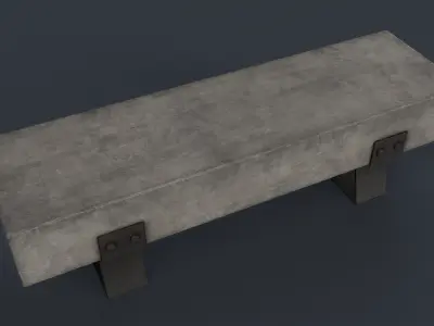 Modern Outdoor Bench 80 PBR Game Ready Low-poly 3D model