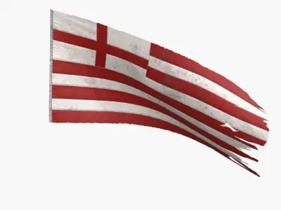 British East India Company Flag 1600-1707 Low-poly 3D model
