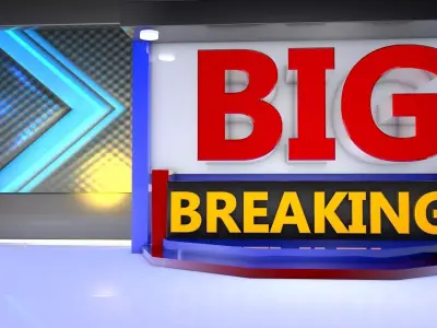 virtual set tv studio 3D model