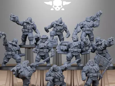 GrimGuard Jungle Fighter Mutants 3D print model
