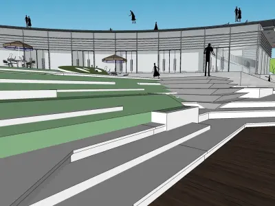 office building landscape 3d sketchup model 3D model