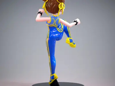 Mini Chun Li Alpha Outfit 03 - Street Fighter Game Figure 3D print model