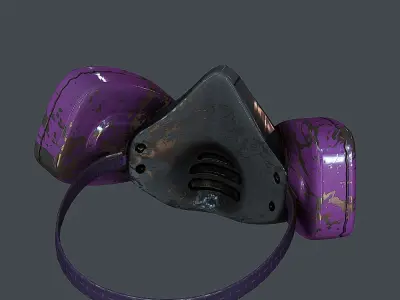 Gas mask helmet 3d model scifi  Low-poly 3D model