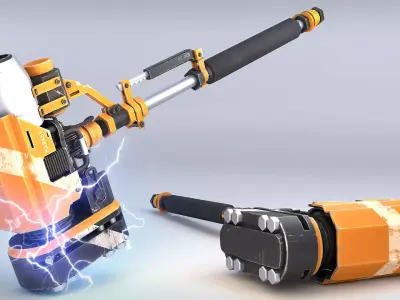 Rocket Hammer Low-poly 3D model