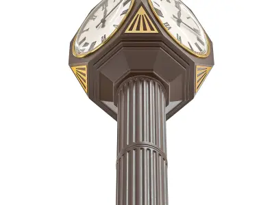 Street clock on the Dassel support 3D model