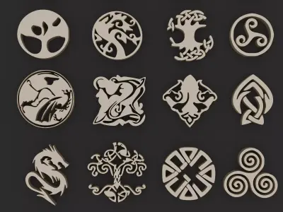 Decorative 3D Pattern Collection  3D model