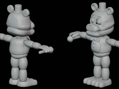 Freddy Inspired 3D Character  Stylized Animatronic Model For SFM 3D model