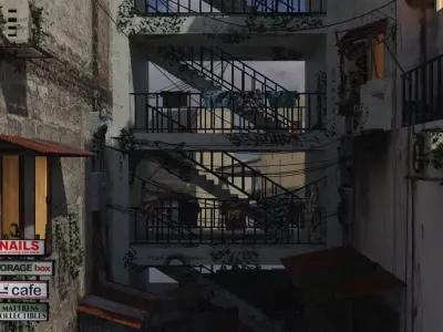 slum alley Low-poly 3D model