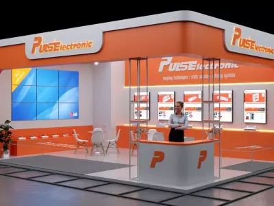 7-Modern Exhibition Booth 8x6m - 3ds Max - Corona Renderer Low-poly 3D model