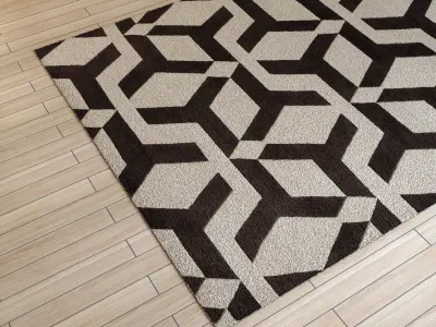 Carpet geometric rug 3D model