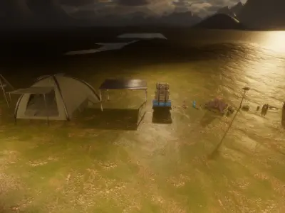 Survival Camp Props Pack - Game Ready Low-poly 3D model