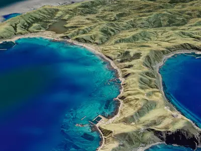 Rebun Island 3d model terrain Low-poly 3D model