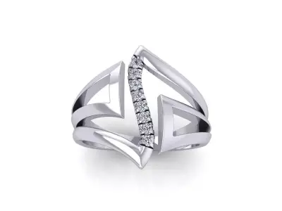 Light Weight Diamond Ring 3d Model and Render  3D print model