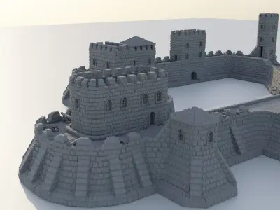 Fortified Colonial Port Tabletop Terrain 28 mm 3D print model