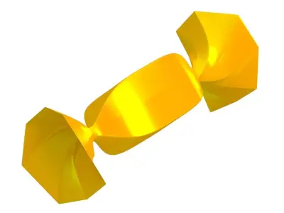 Yellow Wrapped Candy 3D model