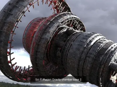 Alien sci fi Rings Collection 3D Model Pack