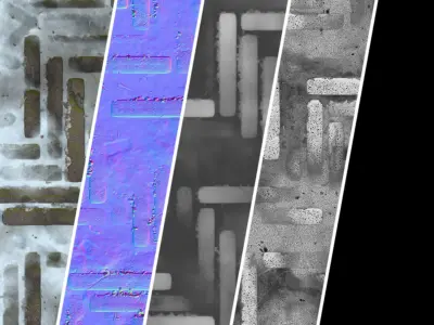 Pavement Materials 32- By Snow and Mud Sbsar Pbr 4k Seamless Texture