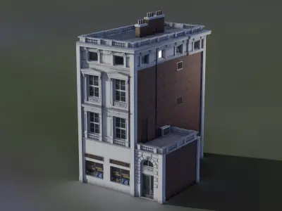 European Building 08 Low-poly 3D model
