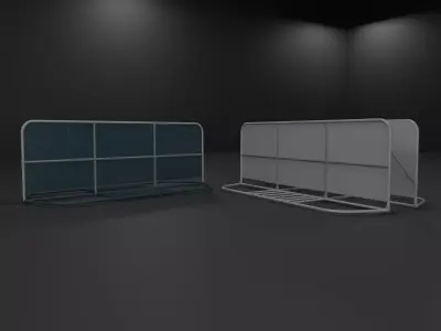 road barrier Low-poly 3D model