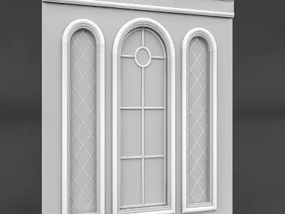 Classical Window and Mirror Low-poly 3D model